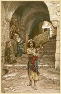 Plank Gallery: Jesus as a boy, carrying a plank of wood