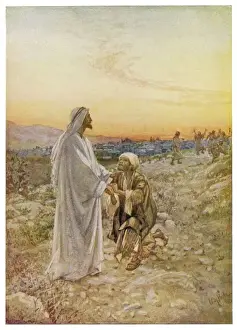 Print of Jesus Heals a Leper in Samaria