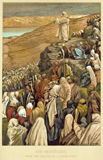 Jesus preaching the Sermon on the Mount