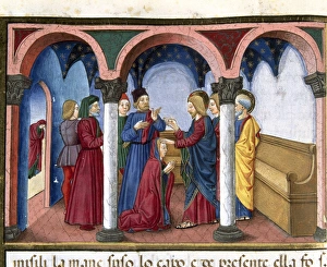 Corinthian Gallery: While Jesus was preaching in a synagogue meets a numb woman