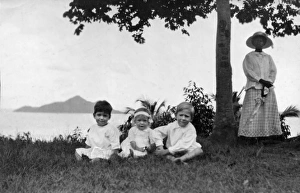 Three Jewell children, Mahe, Seychelles Three Jewell children, Mahe, Seychelles