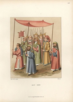 Jewish religious procession from the 15th century Jewish religious procession from the 15th century