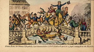 A jingle or carriage accident on a bridge in Dublin, 1822 A jingle or carriage accident on a bridge in Dublin, 1822
