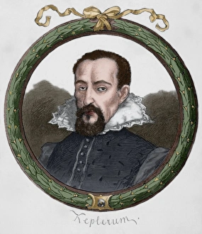 Johannes Kepler (1571-1630). Engraving. Colored Johannes Kepler (1571-1630). Engraving. Colored