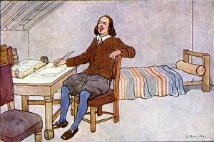 John Bunyan in Prison writing The Pilgrim's Progress