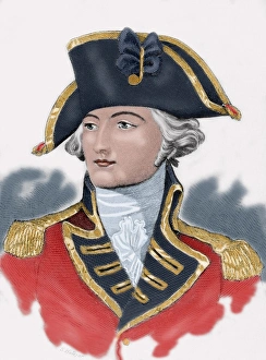 John Burgoyne (1722-1792). Colored engraving John Burgoyne (1722-1792). Colored engraving