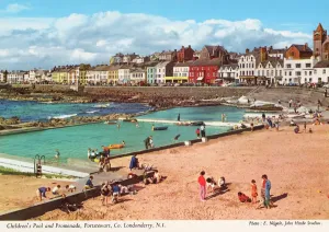 Prints of Childrens Pool and Promenade, Portstewart, Co. Londonderry, N. I by E. Nagele Northern Ireland Prints: Childrens Pool and Promenade Print, Portstewart, N. I