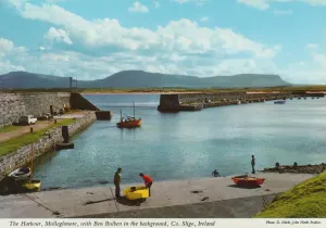 Prints of The Harbour, Mullaghmore, with Ben Bulben in the background, County Sligo, Republic of Ireland Republic Of Ireland Prints: John Hinde Print: The Harbour, Mullaghmore with Ben Bulben