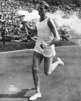 John Mark carrying the Olympic torch, opening ceremony, 1948 John Mark carrying the Olympic torch, opening ceremony, 1948