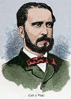 Jose Coll Vehi (1823 -1876). Engraving. Colored Jose Coll Vehi (1823 -1876). Engraving. Colored
