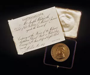 Institution Gallery: Joseph Whitworth, IMechE, medal and invitation