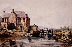<b class=qtipBold><figcaption>Joy's Paper Mill, Belfast</figcaption></b><br>Joy's Paper Mill, Belfast (1850). Moore, James MD 1819 - 1883. Date: 1850<br><em>© National Museums NI / MARY EVANS</em> Joy's Paper Mill, Belfast