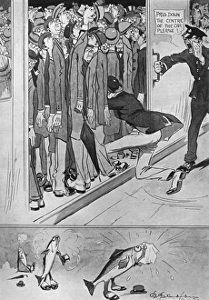 Commuters Gallery: Joys of To-day 1. Sardine-time on the tube by Studdy