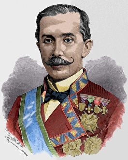 Juan Bautista Antequera Bobadilla (1824-1890). Colored engra Juan Bautista Antequera Bobadilla (1824-1890). Colored engra