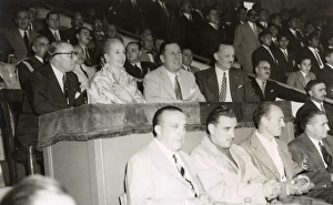 Juan and Eva Peron watching a football match Juan and Eva Peron watching a football match