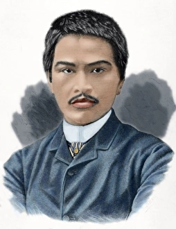 Juan Luna Novicio (1857-1899). Engraving. Colored Juan Luna Novicio (1857-1899). Engraving. Colored