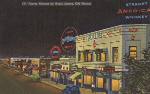 Juarez Gallery: Juarez Avenue by night, Juarez, Chihuaha, Mexico