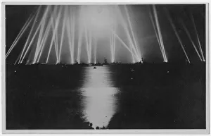 Jubilee Naval Review - battery of searchlights of the fleet Jubilee Naval Review - battery of searchlights of the fleet