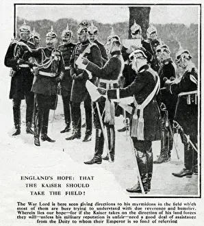 World War 1 Maps Prints: Kaiser Wilhelm with his generals, WW1