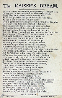The Kaisers Dream A poem on a postcard The Kaisers Dream A poem on a postcard