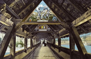 Kapellbrucke covered Bridge, Lucerne (Luzern), Switzerland Kapellbrucke covered Bridge, Lucerne (Luzern), Switzerland
