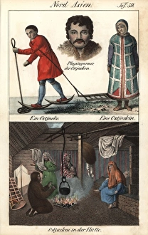 Khanty or Ostyak costumes, and scene in Khanty hut Khanty or Ostyak costumes, and scene in Khanty hut
