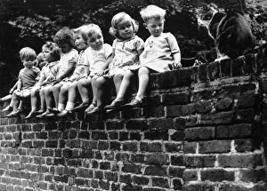 <b class=qtipBold><figcaption>Kids & Cat on a Wall</figcaption></b><br>A row of children sitting on a wall, watching a cat!<br><em>© Mary Evans Picture Library</em> Kids & Cat on a Wall
