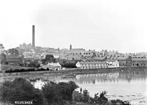 Prints of Killyleagh - a panoramic view of the town with the Lough in the foreground. (Location: Northern Ireland; County Down; Killyleagh). Date: circa early 1900s Down Prints: Killyleagh Panoramic Print circa Early 1900s