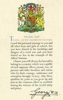 Ww 2 Collection: King George VI - Thanking British Children