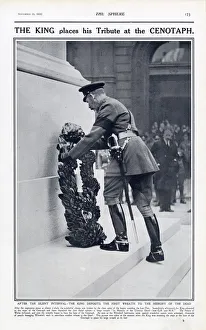 King placing his tribute at the Cenotaph, London 1920 King placing his tribute at the Cenotaph, London 1920