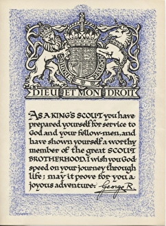 Kings Scout certificate Kings Scout certificate