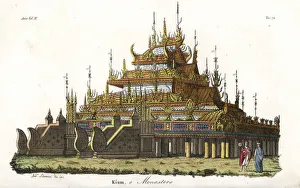 A kioum or Buddhist monastery in Burma A kioum or Buddhist monastery in Burma