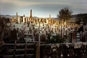 Kirkcudbright graveyard in winter light