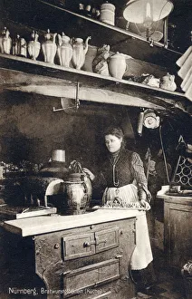 The Kitchen of the Bratwurstglocklein in Nuremberg, Germany The Kitchen of the Bratwurstglocklein in Nuremberg, Germany