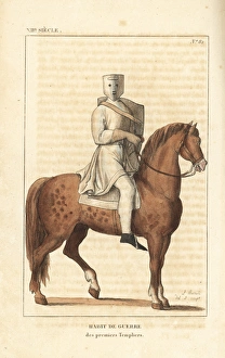 Knight Templar in combat uniform, 12th century Knight Templar in combat uniform, 12th century