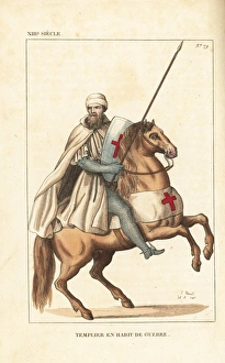Knight Templar in combat uniform, 13th century Knight Templar in combat uniform, 13th century