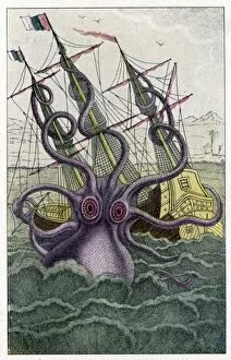 Attacking Gallery: Kraken Attacks a Ship