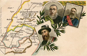 Images Dated 9th March 2016: Kruger, Joubert and Cronje with map of South Africa