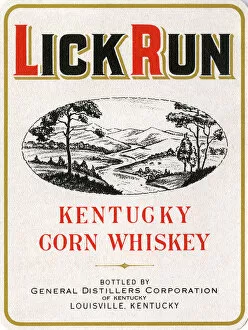 Label for Lick Run, Kentucky Corn Whiskey