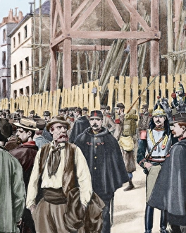 Striker Gallery: Labor movement. Strike in Paris protected by the army. 19th