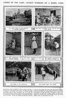 Ladies of the Land - Society Workers on a model farm, WW1 Ladies of the Land - Society Workers on a model farm, WW1