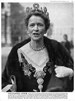 Diamonds Gallery: Lady Astor wearing Cartier tiara with Sancy diamond