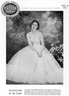 Prints of Lady Jane Vane-Tempest-Stewart, elder daughter of the Marquess of Londonderry and the later Marchioness of Londonderry Londonderry Prints: Lady Jane Vane-Tempest-Stewart Coronation Print 1953