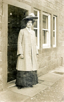 Lady Outside Terrace, Keighley, Yorkshire Lady Outside Terrace, Keighley, Yorkshire