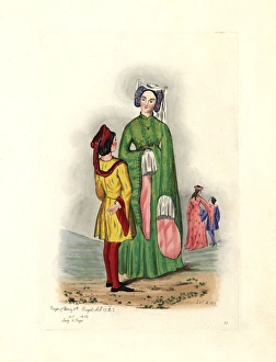 Lady and pageboy of the reign of Henry IV, 1411-1422 Lady and pageboy of the reign of Henry IV, 1411-1422