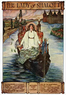 Floating Gallery: The Lady of Shalott setting out on her boat for Camelot