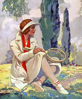Sportswear Gallery: Lady Tennis Player having finished a game