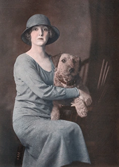 Lady Wodehouse with her Airedale Terrier Lady Wodehouse with her Airedale Terrier