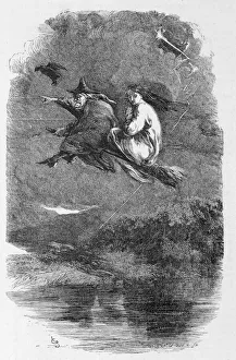 <b class=qtipBold><figcaption>Lancashire Witches</figcaption></b><br>THE LANCASHIRE WITCHES Mother Chattox, noted local witch, rides to Pendle Hill<br><em>© Mary Evans Picture Library</em> Lancashire Witches