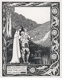 Print of Sir Lancelot and the Witch Hellawes
